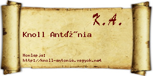 Knoll Antónia névjegykártya